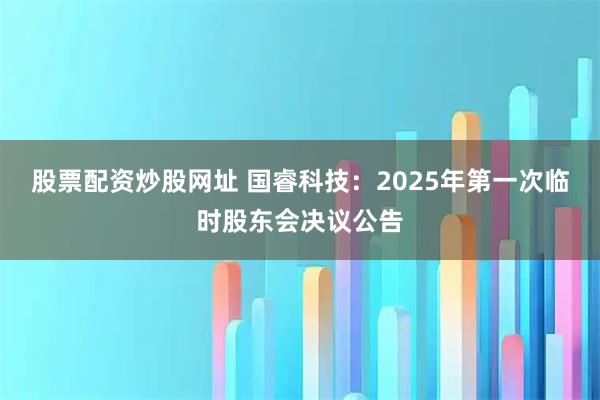 股票配资炒股网址 国睿科技：2025年第一次临时股东会决议公告